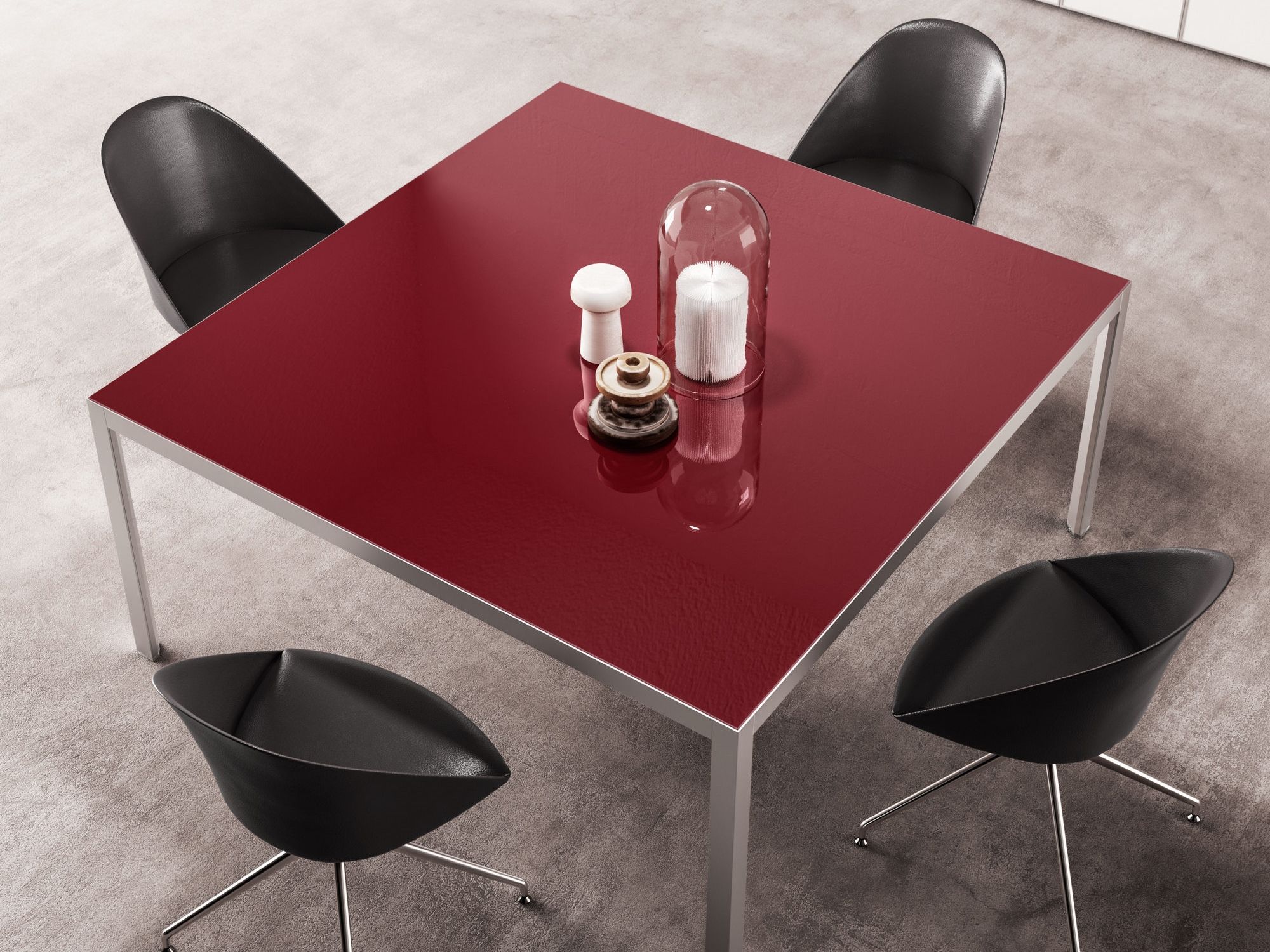 Квадратный стол для совещаний из лакированного стекла About Office Hype ARCH-00036805 - Вид №1