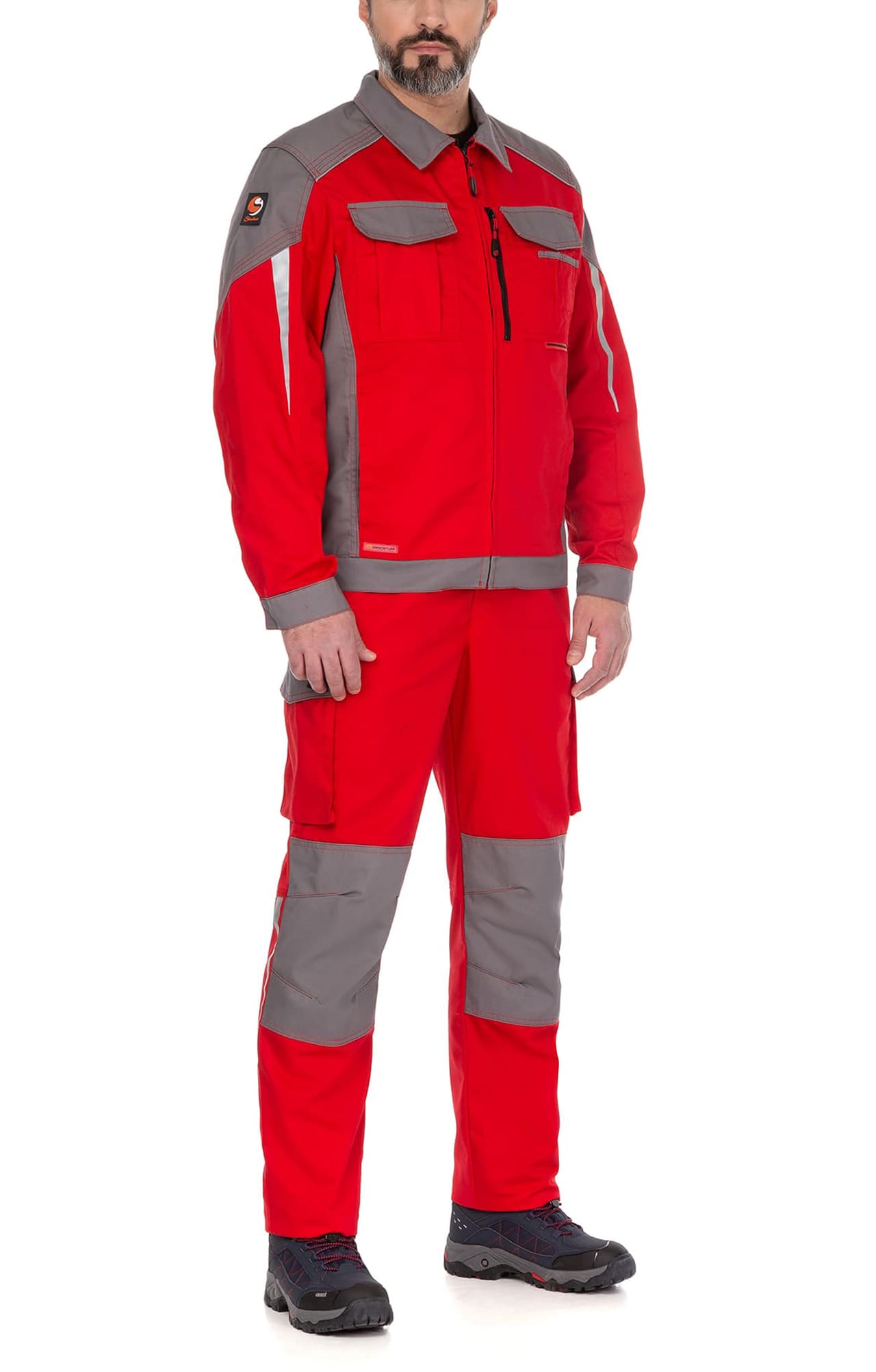 64644 Костюм  NEW 2 красный с серым STATUS  Летняя спецодежда  размер 56-58/170-176  - Вид №20