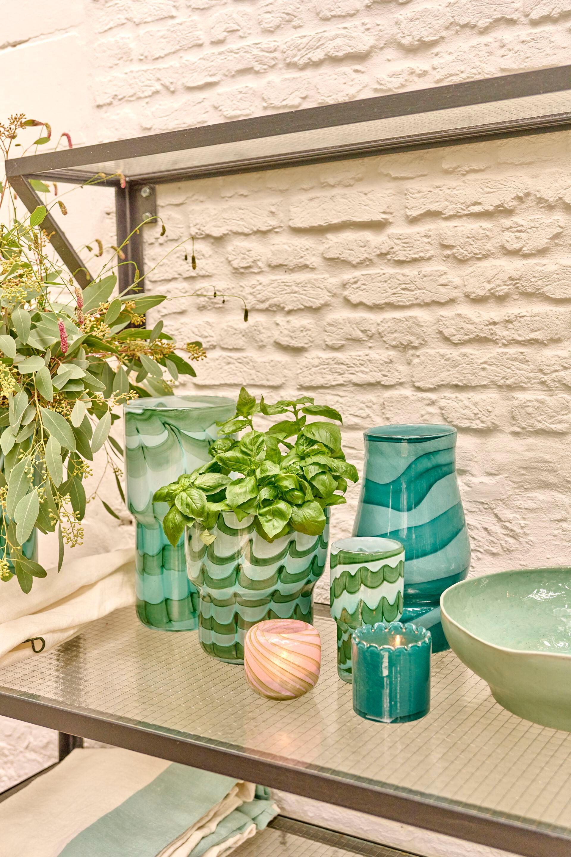 Круглая ваза из дутого стекла POMAX Волны ARCH-00052376 - Вид №4