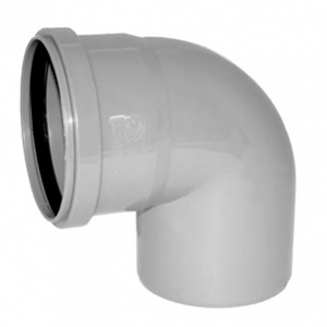 Отвод ПВХ канализационная D110мм 90 градусов Политек 6301 - Вид №1