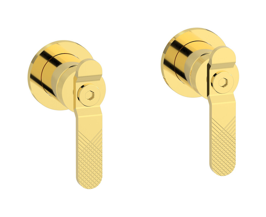 Встроенный смеситель для душа на 2 отверстия на 1 потребителя. WE ARE IB b2400oo Gold Bold