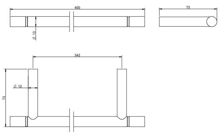 Держатель для полотенец из нержавеющей стали Rubinetterie Treemme 40 мм ARCH-00076118 - Вид №2