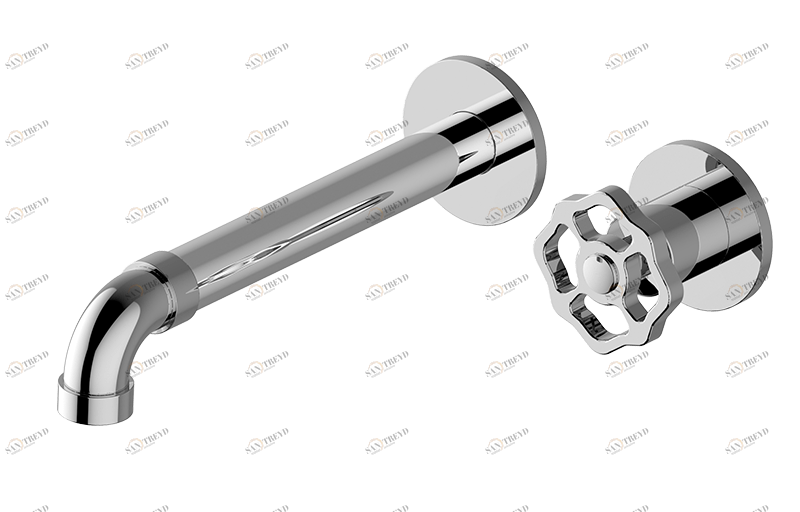 E-11336-C18-T Настенный прогрессивный смеситель скрытого монтажа для раковины - излив 23,5см GRAFF Vintage