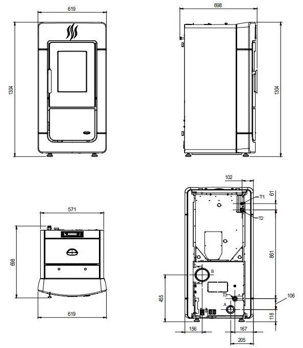 LA NORDICA EXTRAFLAME Пеллетная термо-печь с облицовкой майоликой sun-id-1410167 - Вид №2
