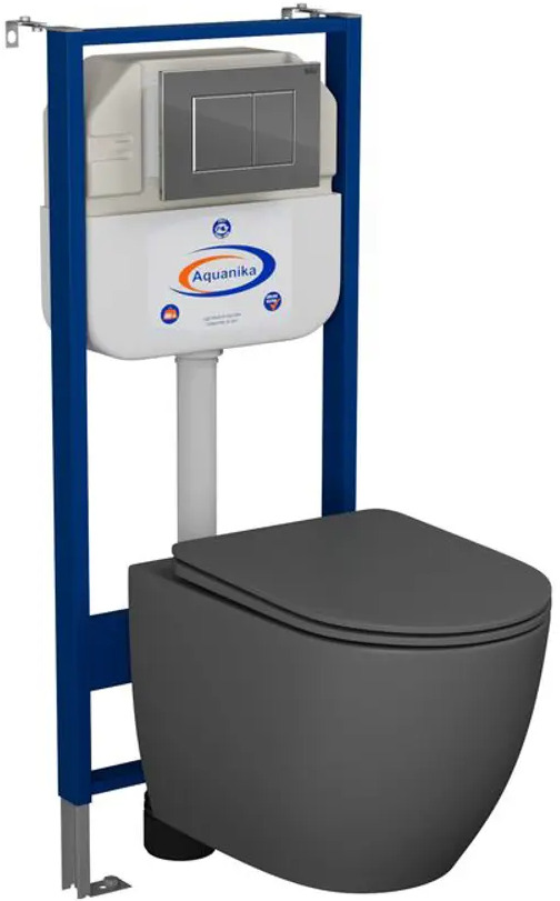 91604789 Комплект инсталляция с унитазом Bauedge 10.702.450.00.00-BL0001-DG-Q00002 цвет серый STLM-0996067