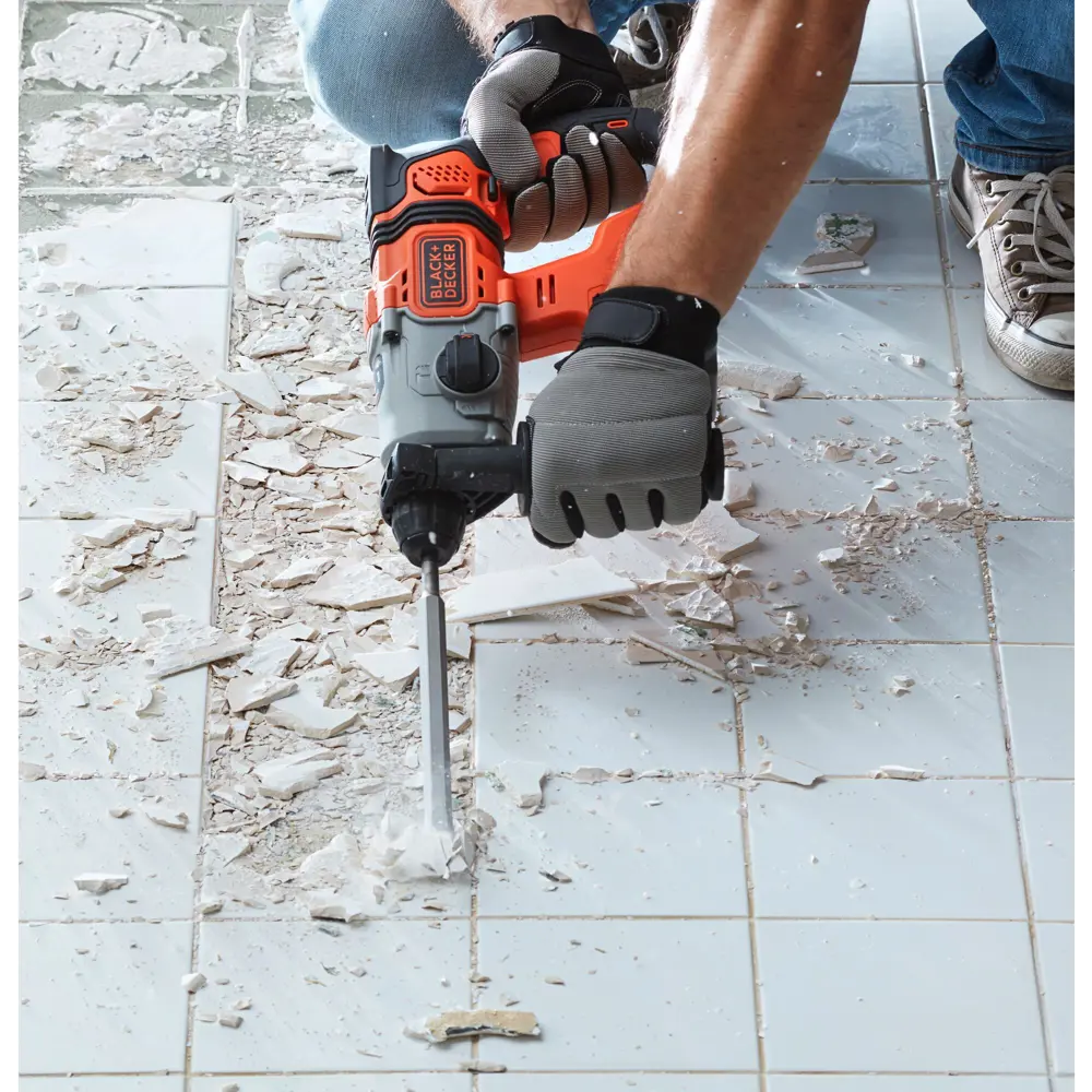 Перфоратор аккумуляторный SDS-plus Black&Decker BCD900B-XJ, 18 В, 1.2 Дж, без АКБ и ЗУ BLACK + DECKER STLM-2166100 - Вид №9