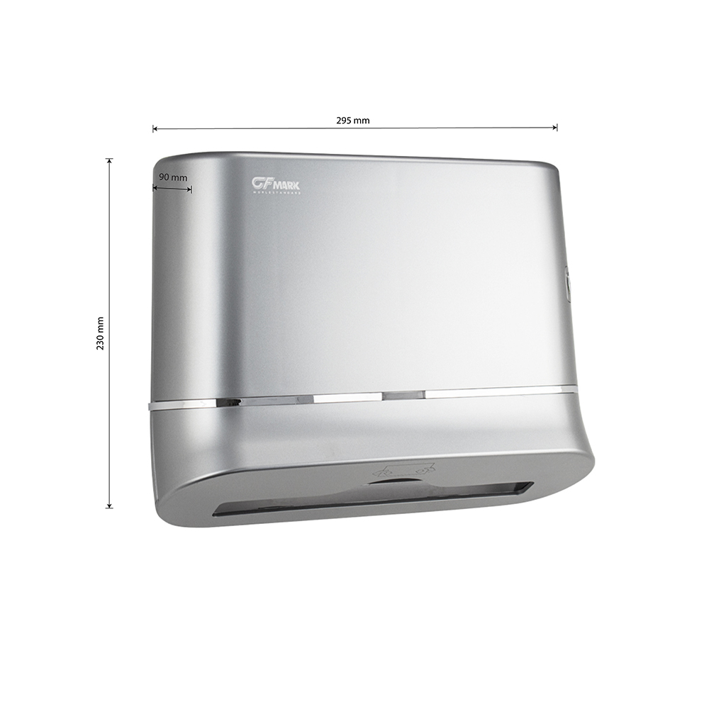 GFmark - Диспенсер для бумажного полотенца МАТОВЫЙ ХРОМ, на две пачки, с ключом, пластиковый, изогнутый. Под Z салфетки., код: 923  - Вид №6