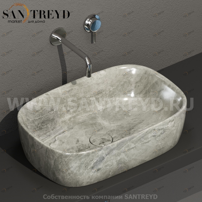 GE044AG Накладная раковина на столешницу  прямоугольная Ceramica Globo GENESIS