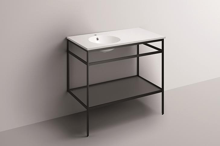 5271000000 Умывальник с тумбой, wp.wf20.1, белая, proshield, порошковая краска, матовый черный Alape WF-Serie (Work.Frame) 