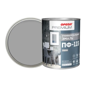Эмаль Ореол Premium ПФ-115 глянцевая цвет серый 0.9 кг