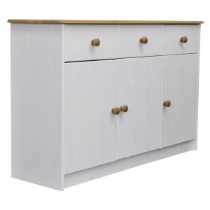 91227456 Комод Dipriz Хаба 3 ящика 134x39x79.5 см дерево цвет белый/бежевый STLM-1538829