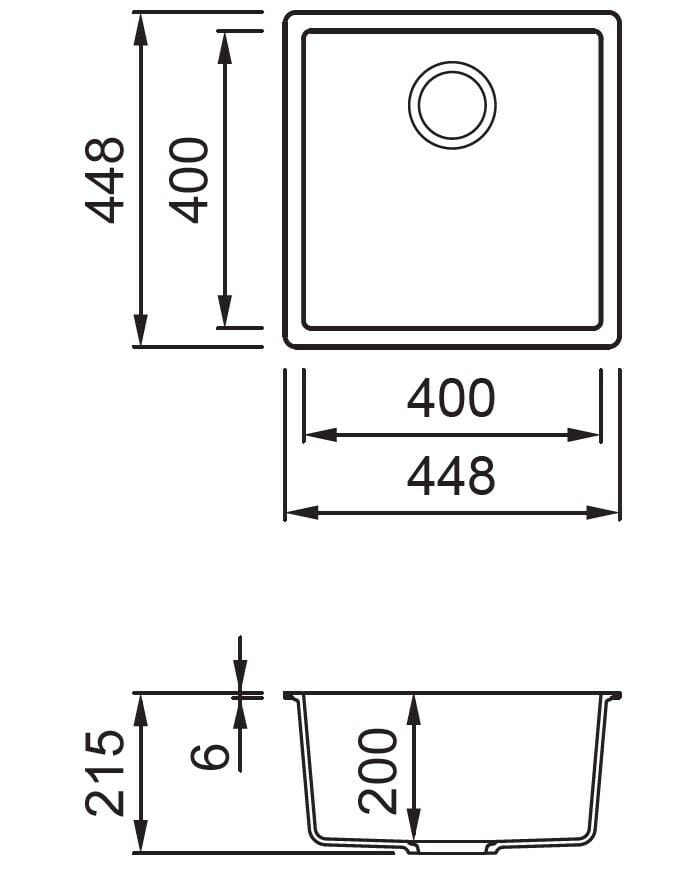 Встраиваемая раковина с одной чашей в Keratek Elleci Elite Kitchen ARCH-00059962 - Вид №3