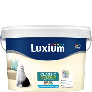 Краска для стен и потолков моющаяся Luxium Classic Colour матовая цвет прозрачный база BC 2.25 л