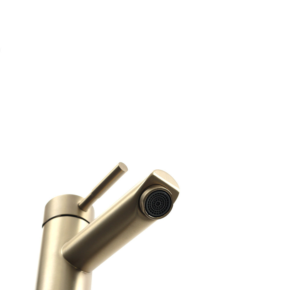 Смеситель д/ум MELANA-610102PVD-G Tondo нерж.сталь, однорычажный, золото  - Вид №8
