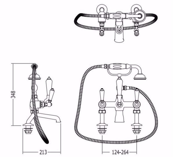 Devon&Devon Смеситель для ванны с ручным душем Dandy sun-id-1464420 - Вид №3