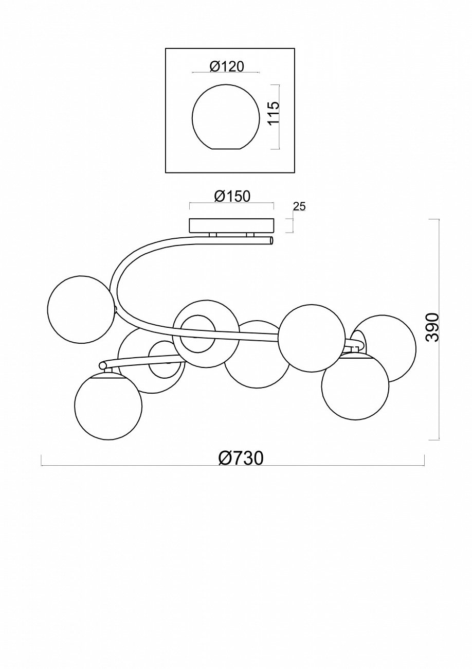 Люстра подвесная бежевая Galaxy 08CH FREYA ДИЗАЙНЕРСКИЕ, MODERN 00-3956387 Бежевый  - Вид №2