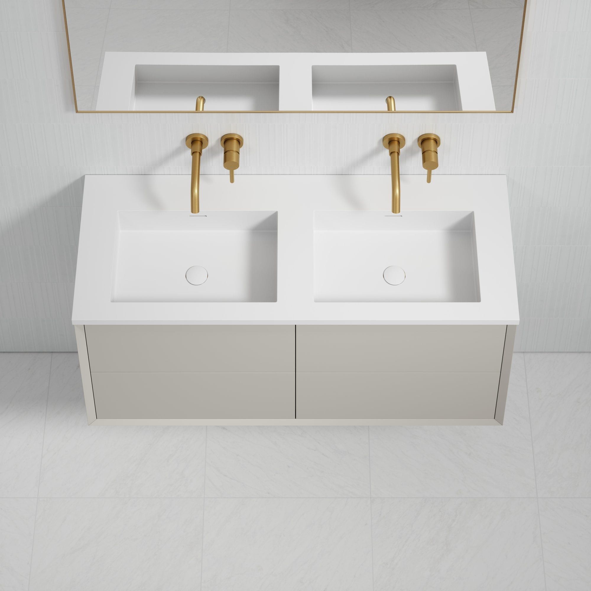 Двойной деревянный шкаф для умывальника со встроенной раковиной LUSSO Volini ARCH-00033994 - Вид №10