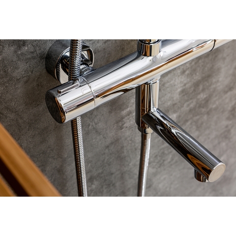 Orange Thermo T02-911cr Душевая система с поворотным изливом и термостатом черный sun-id-1517027 - Вид №5