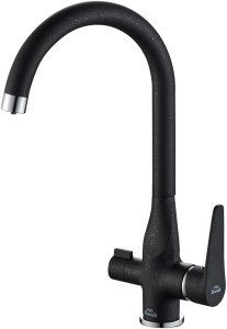 Смеситель Steel Hammer SH 910 BLACK CR для кухонной мойки, черный/хром