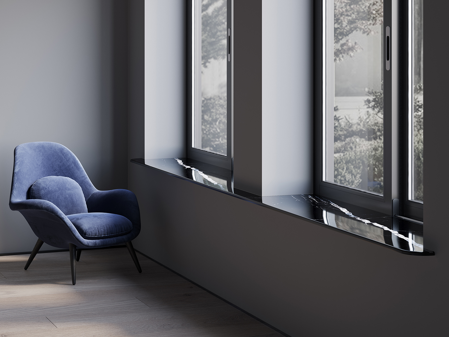 Бесконечная элегантность: керамический слэб NERO MARQUINA STP-ST153 INCOLOR Double Polished - Вид №8