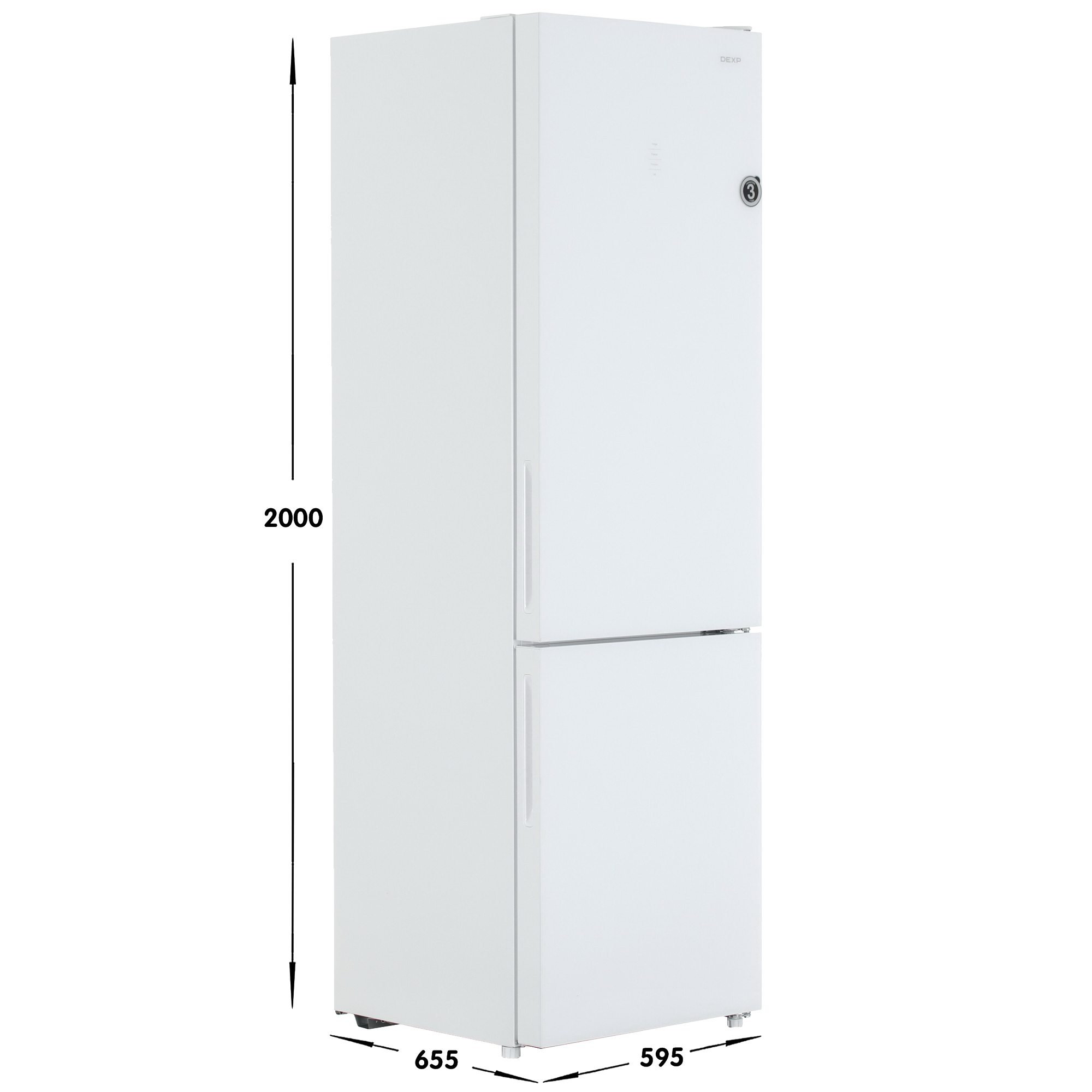9136757 Холодильник с морозильником DEXP RF-CN350DMG/S белый STDN-0032602  - Вид №6