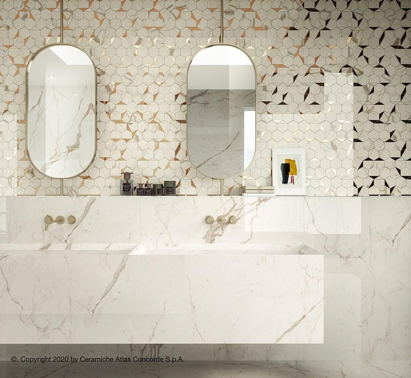 Atlas Concorde Белая плитка для стен с эффектом мрамора Marvel shine sun-id-1375735 - Вид №49