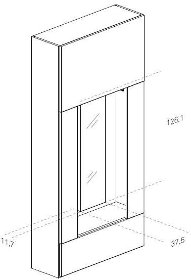 Caccaro Гардероб с вращающимся зеркалом и полным открытием Roomy sun-id-1428410 - Вид №2