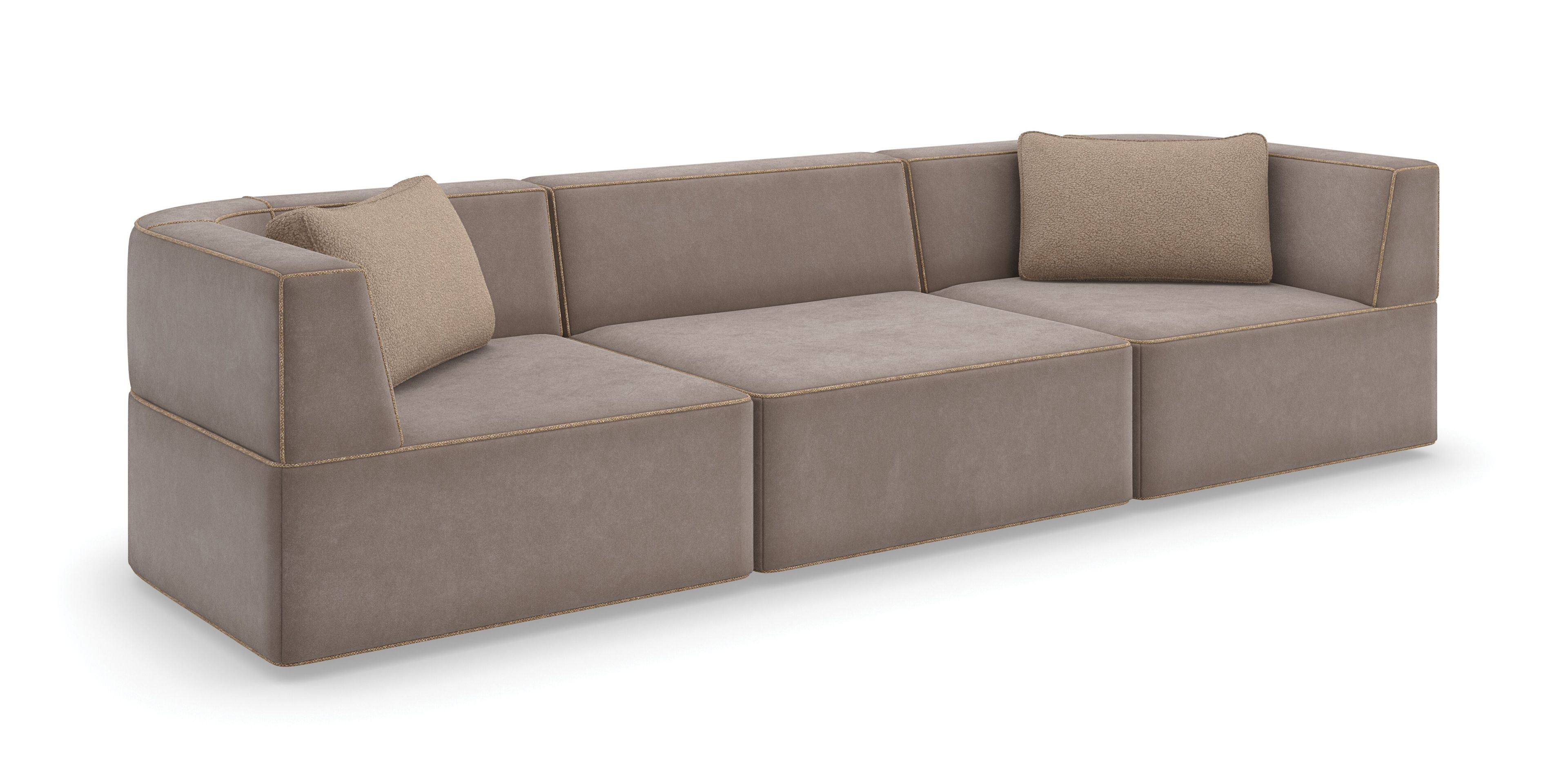 3-местный модульный линейный диван из нубука Caracole Марбелья ARCH-00022597 - Вид №3