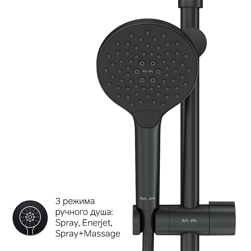 F0780722 душ.система: см-ль-полка д/ванны/душа душ.штанга 1030-1460мм верхний душ 220 мм ру AM.PM Like - Вид №10