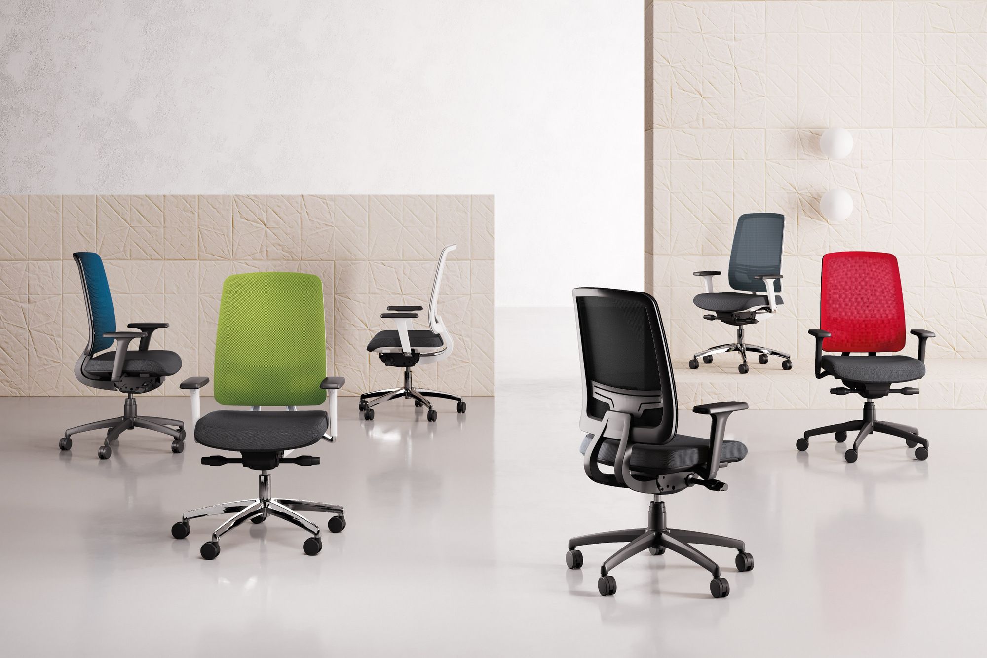 Офисное кресло из ткани с 5 спицами Las Mobili Оскар ARCH-00124270 - Вид №2