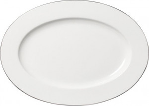 75998 Dibbern Блюдо овальное плоское Dibbern "Платиновая линия" 34см Фарфор костяной