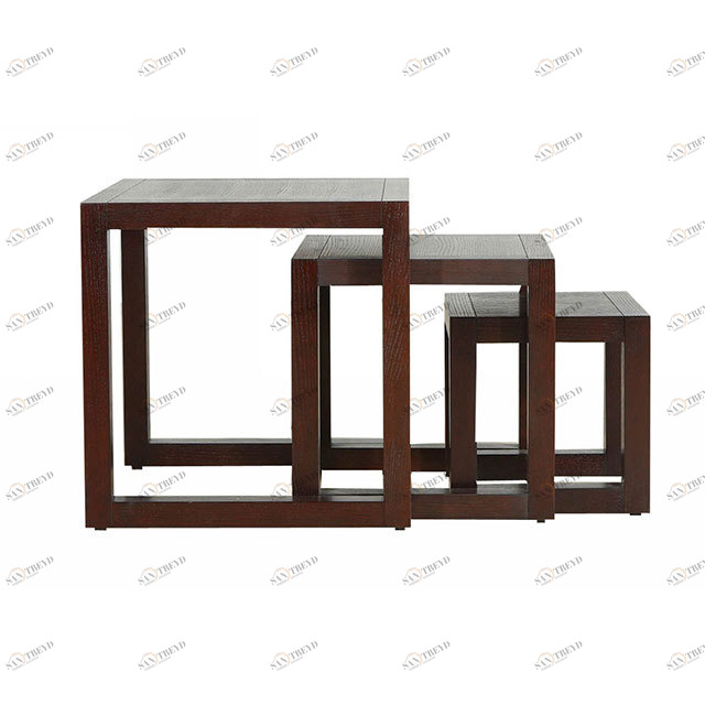 Приставной столик квадратный венге Lago Maggiore, 3 штуки PUSHA PUSHA 062861 Венге;черный 