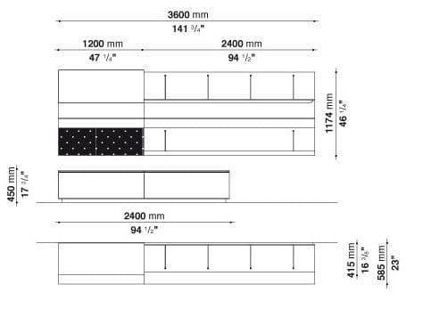 Подвесная секционная настенная Книжная полка B&B Italia PAB ARCH-00103035 - Вид №17