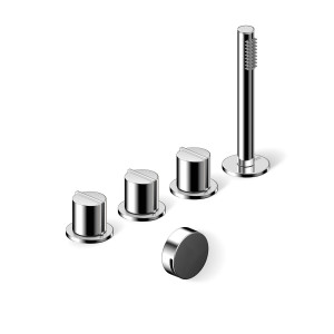 Утопленный набор для ванны с 4 отверстиями и ручным душем