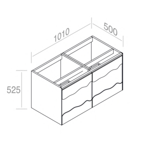 C525M2L50.101RV Тумба подвесная с 2 выдвижными ящиками 50 см A. e T. Italia TRACE Белый матовый - Дуб Италия AeT ITALIA - Вид №5