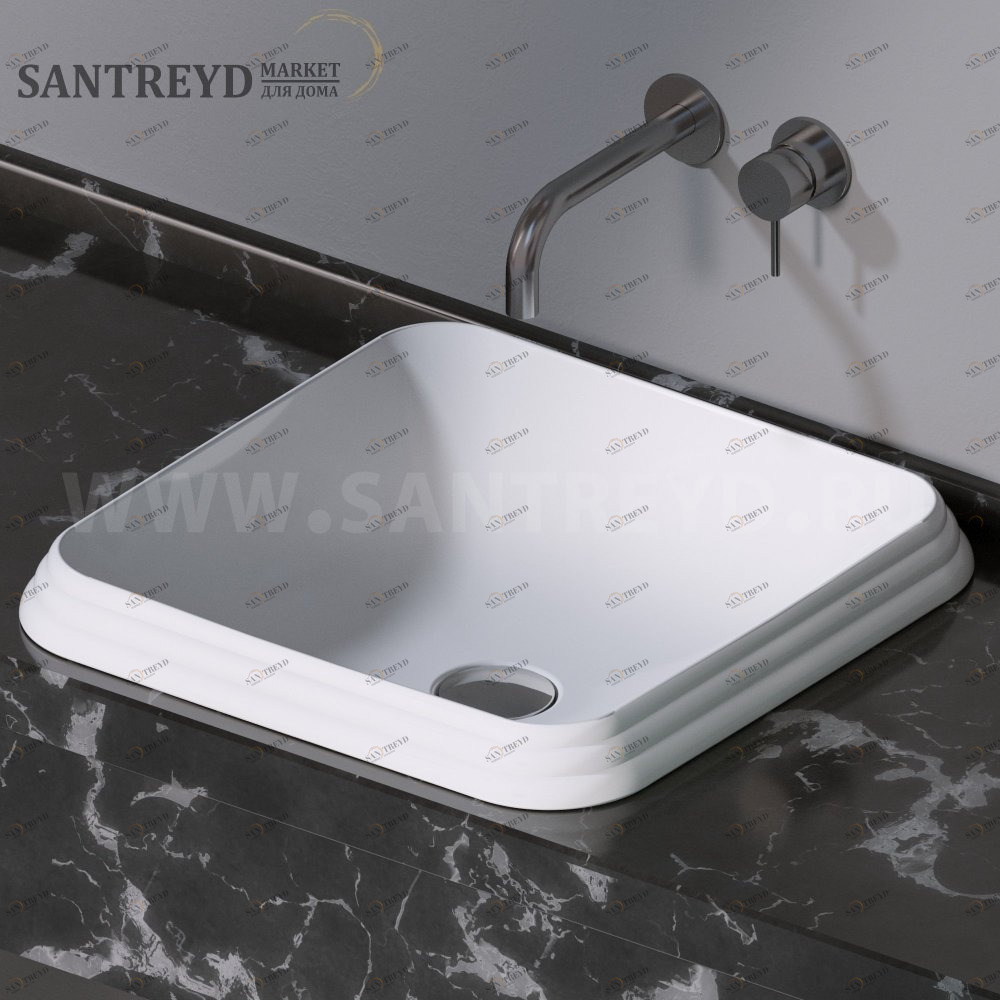 L609100 Накладная раковина под столешницу  квадратная A. e T. Italia GLASS AeT ITALIA