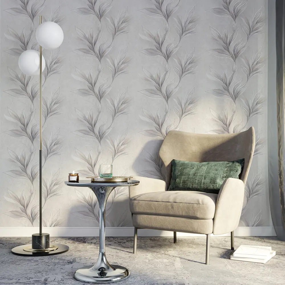 Обои флизелиновые Palitra Life Dora светло-серые 1.06 м PL72619-24 STLM-2164285 - Вид №4