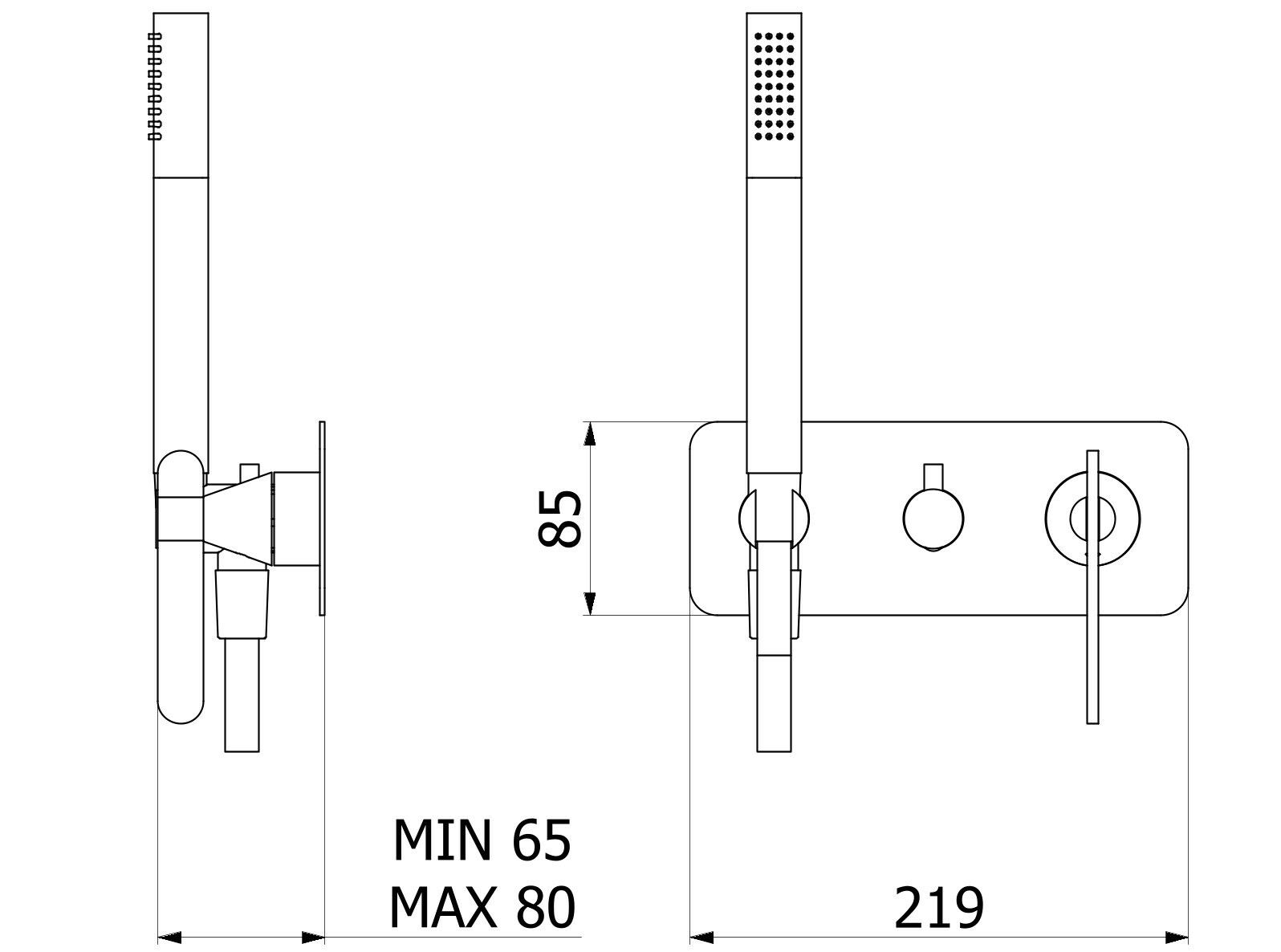 Смеситель для душа с 3 отверстиями и ручным душем IB Soho ARCH-00126129 - Вид №6