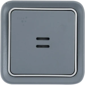 Переключатель Plexo IP55 с подсветкой, цвет серый