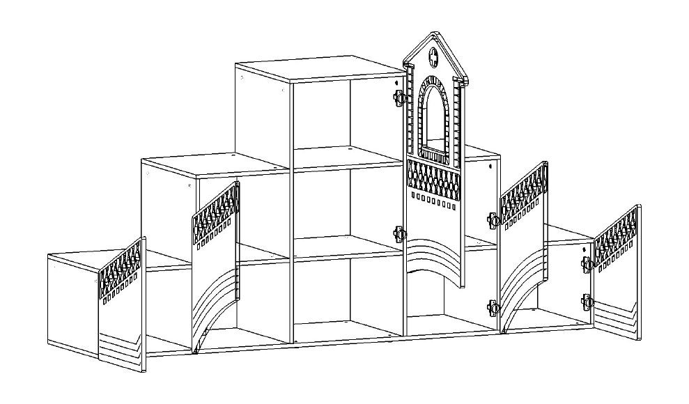 Детский стеллаж-мост "Венеция" МАНДАРИН ВЕНЕЦИЯ 178661 Красный Santreyd - Вид №5