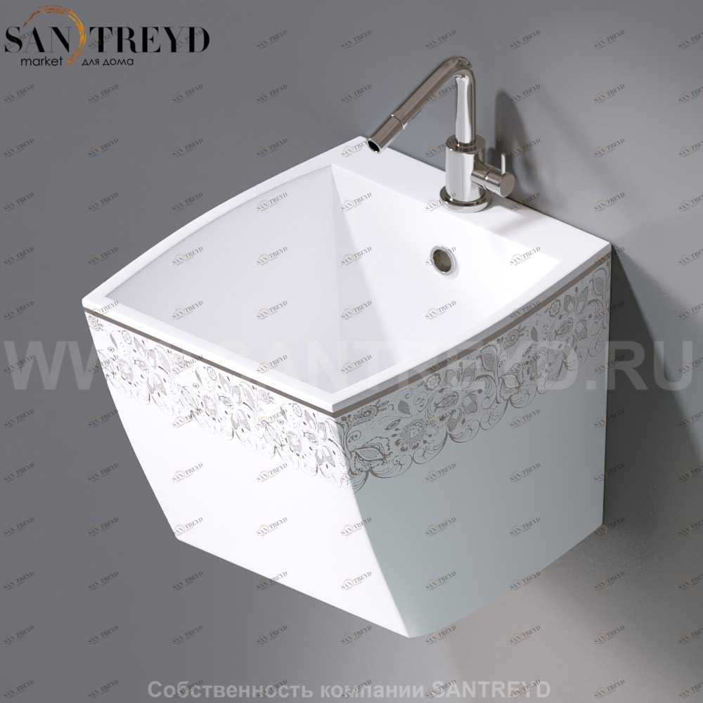 L253.463P Подвесная раковина настенная овальная A. e T. Italia SQUARE белая AeT ITALIA