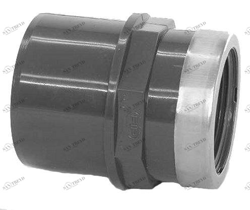 SANIT 123447020020 Переход гнездо ниппеля ПВХ-U, металлическое кольцо армированного 