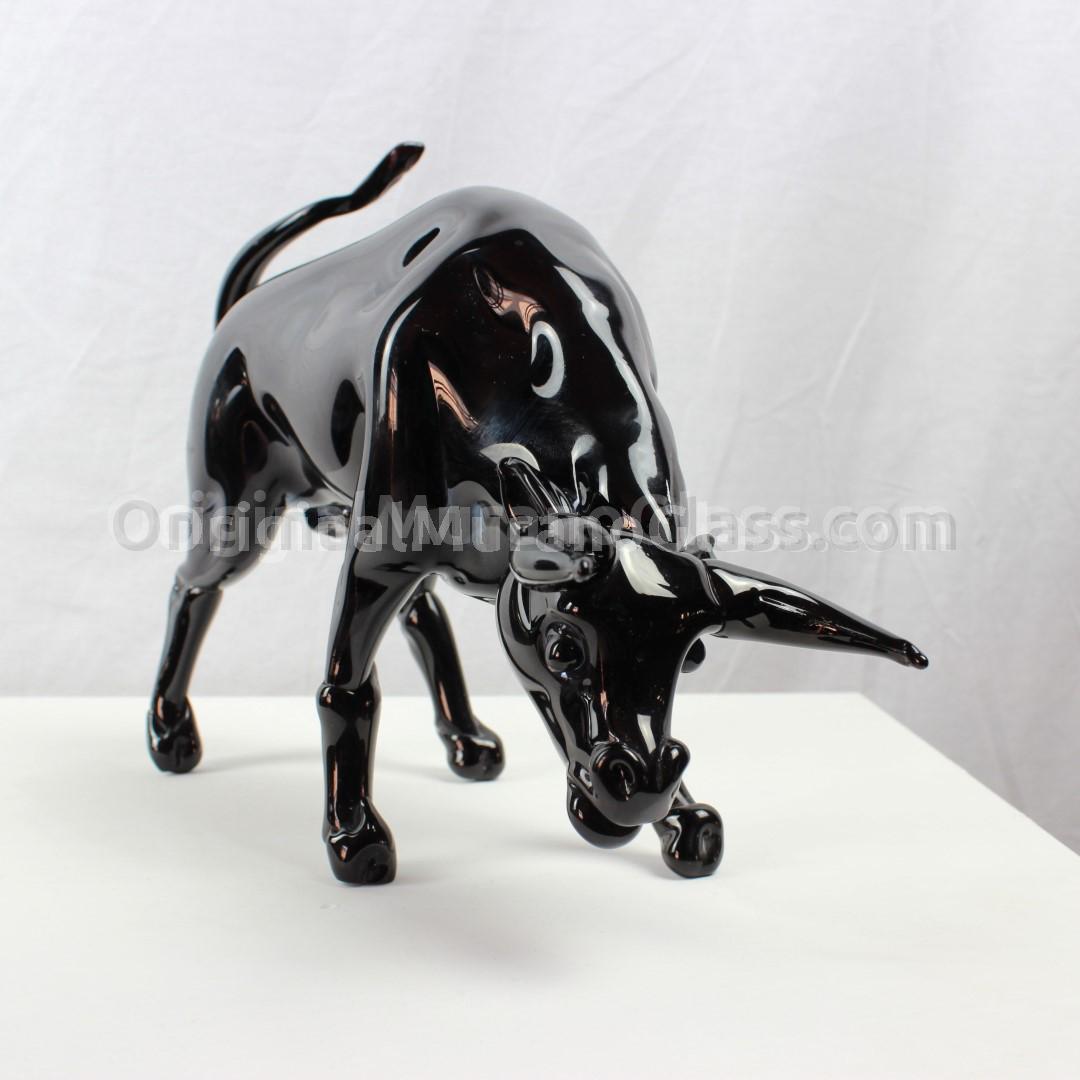 332 ORIGINALMURANOGLASS Скульптура " Черный буйвол" - автор Alessandro Barbaro - муранское стекло OMG 33 см  - Вид №1