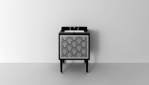 Деревянная одиночная раковина с дверцами