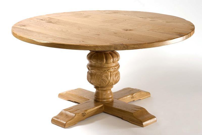 HT200A Якобинский обеденный стол с выпуклой резьбой ручной работы ijlbrown  - Вид №1