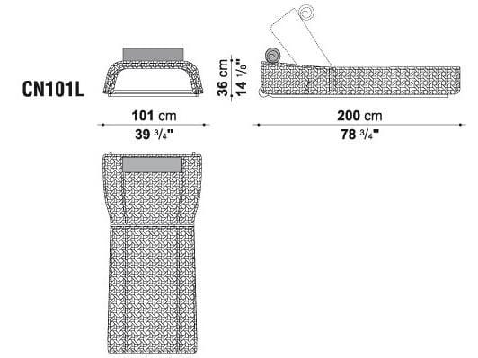 Поли лежак сад кровать с колесами B&B Italia Outdoor Canasta ARCH-00052740 - Вид №3
