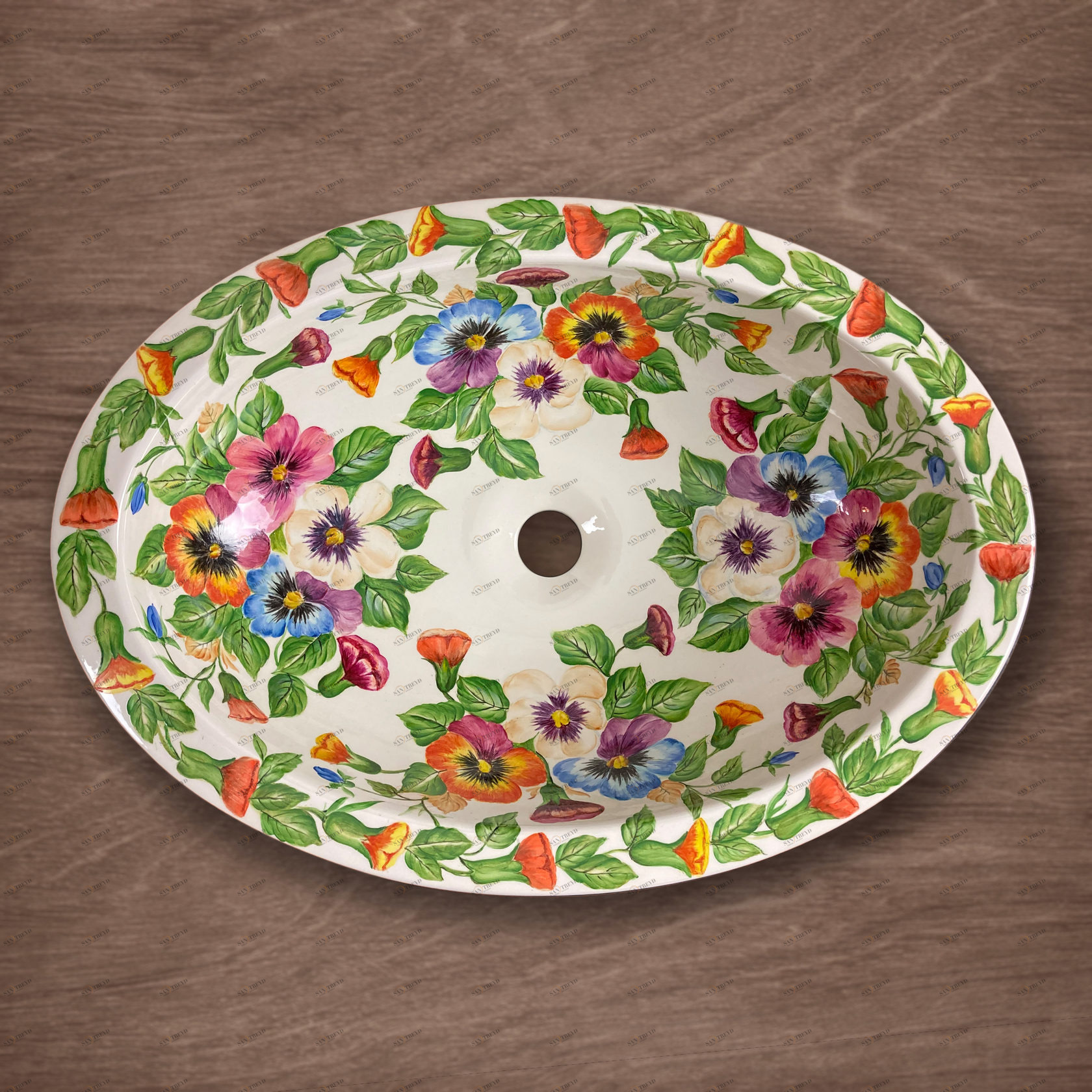 Встроенная раковина под столешницу овальная PROVANSFAIENCE sun-id-994533