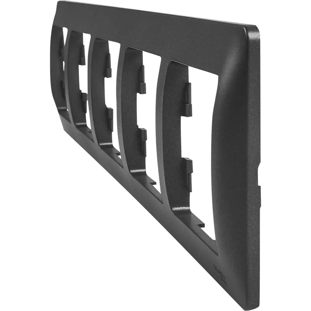 Рамка Schneider Electric Glossa для розеток и выключателей на 5 постов в цвете антрацит 86710235 STLM-0070838 - Вид №2