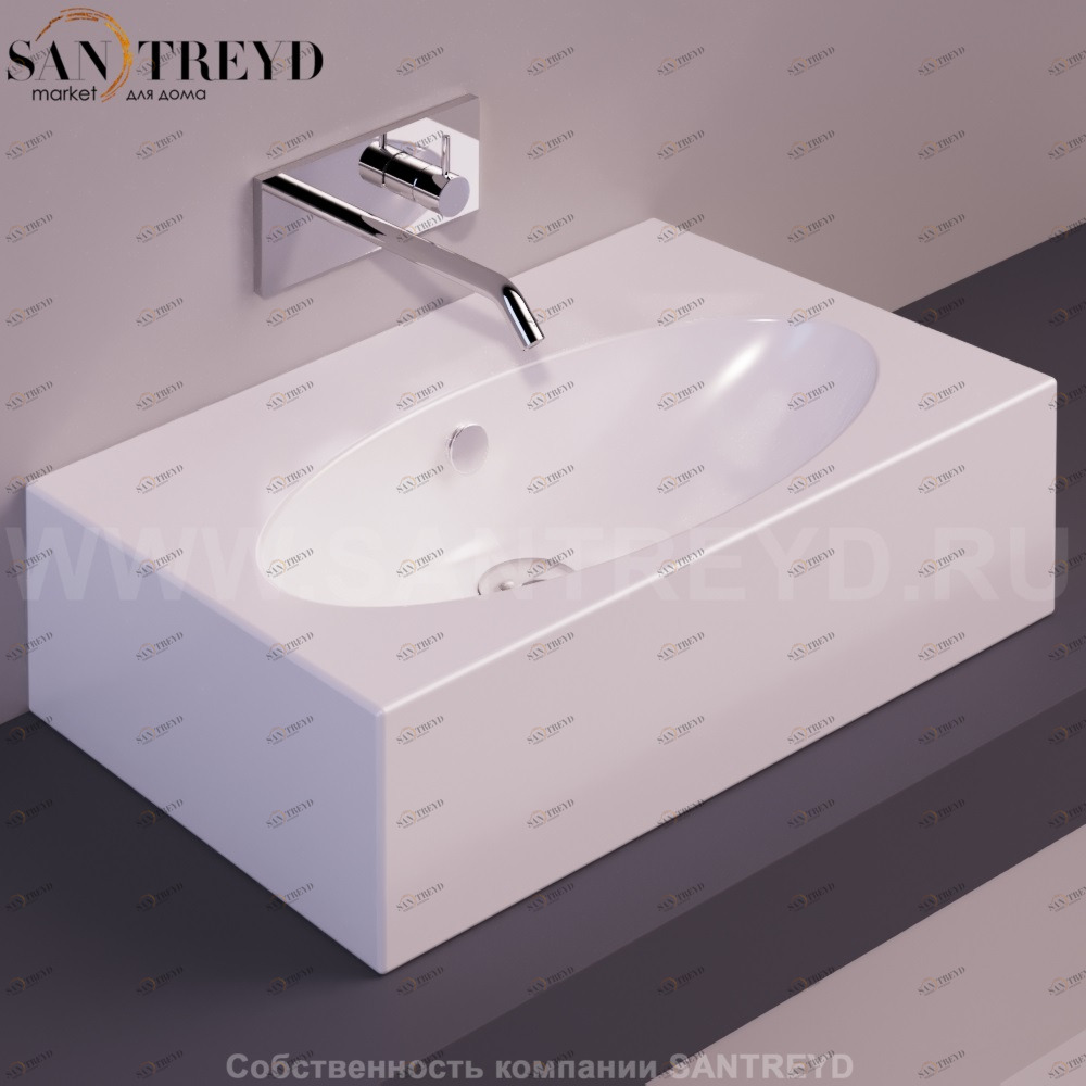 LFT54BIANCO Подвесная раковина настенная прямоугольная Simas LFT Spazio белая