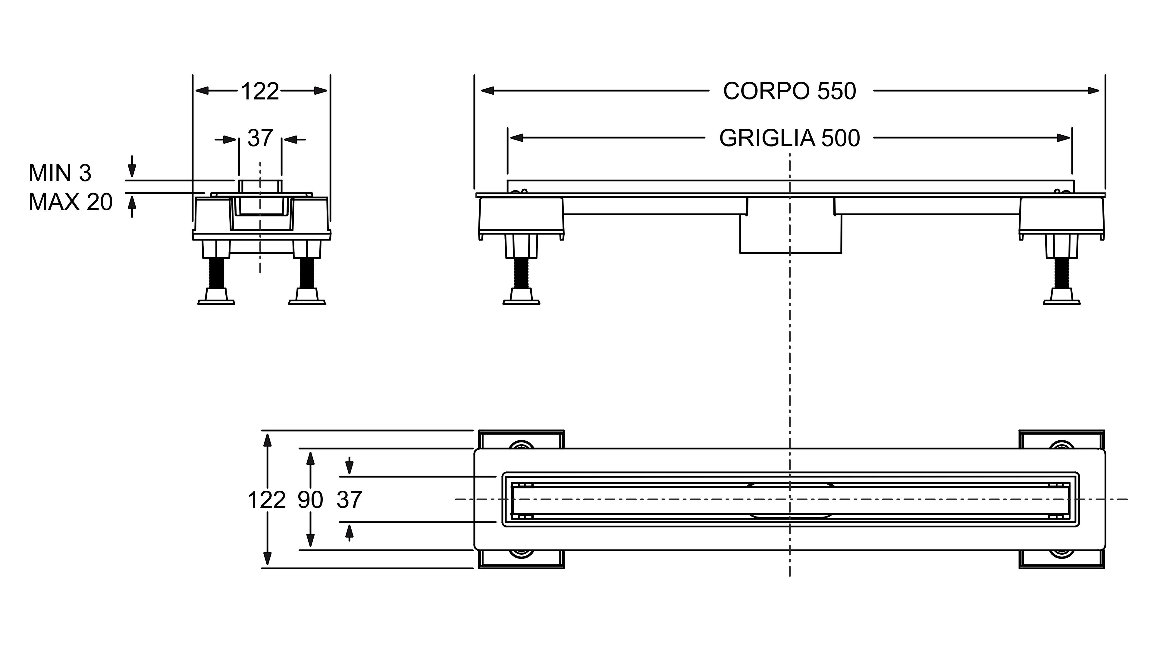 Слив для душа из нержавеющей стали Bonomini Canalissima ARCH-00035310 - Вид №2